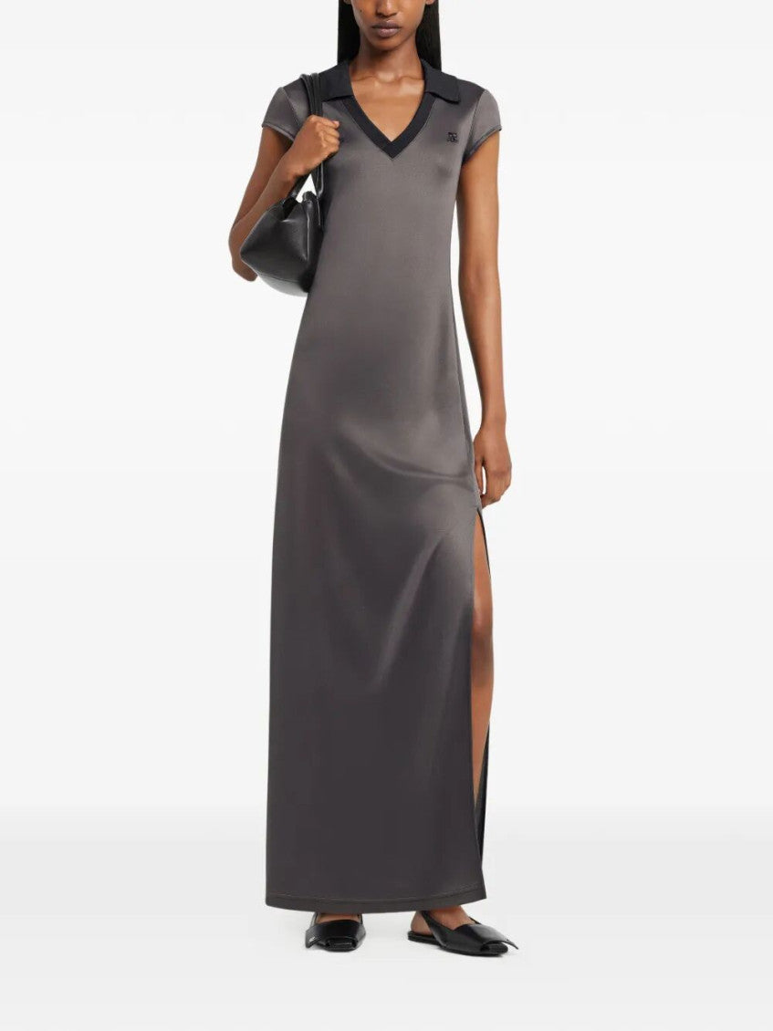 Grey Black Logo Maxi Dress 2