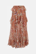 Orange Floral Maxi Skirt 1