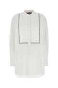 White Poplin Shirt With Details 1