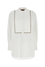 White Poplin Shirt With Details 1