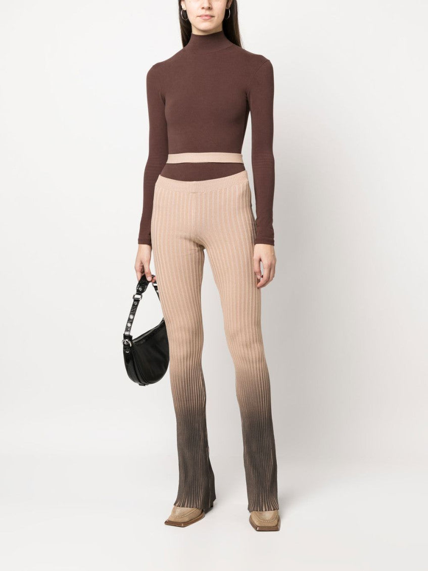Brown Printed Cut-out Trousers 2