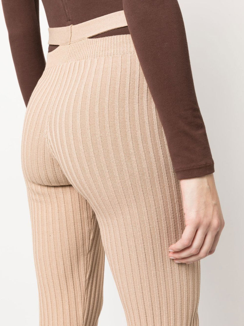 Brown Printed Cut-out Trousers 5
