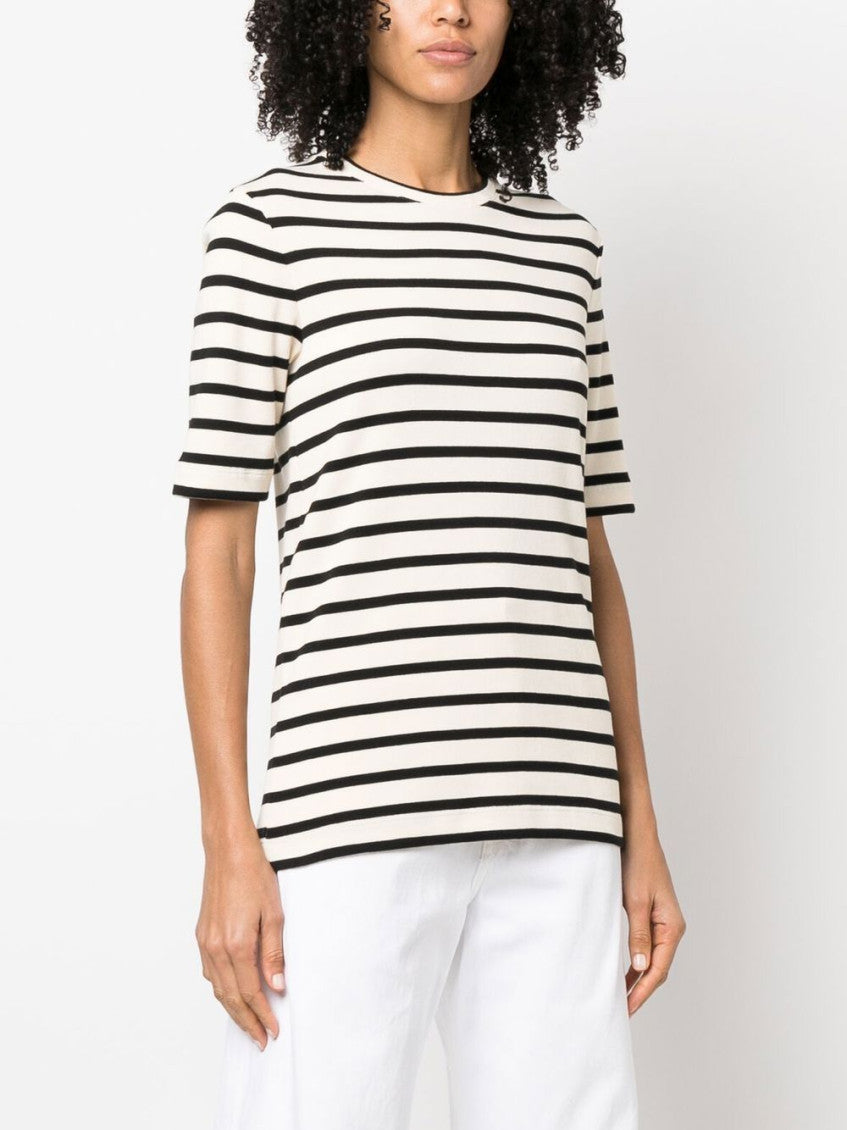 White Striped Cotton T-shirt 2