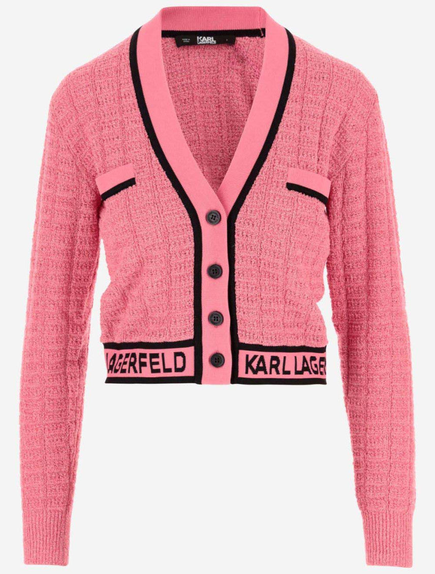 Multicolor Logo V Neck Cardigan 1