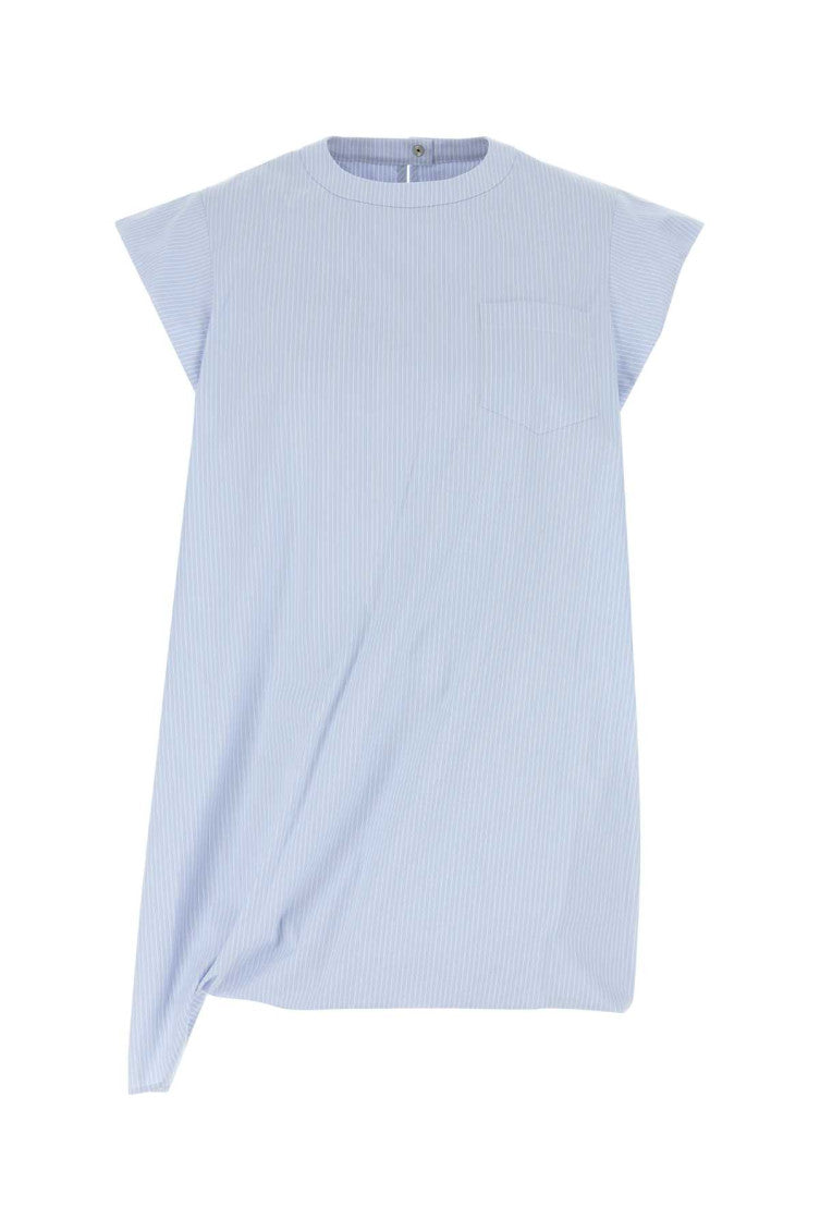 Light Blue Embroidered Poplin Top 1