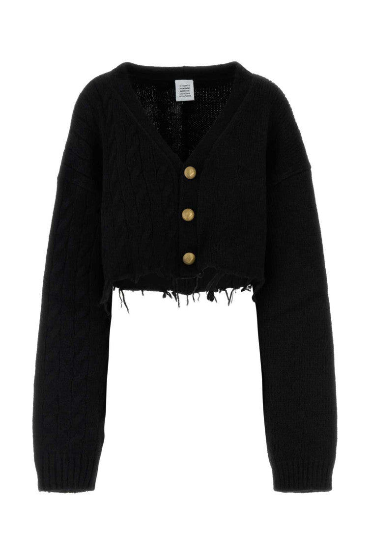 Black Frayed Cardigan 1