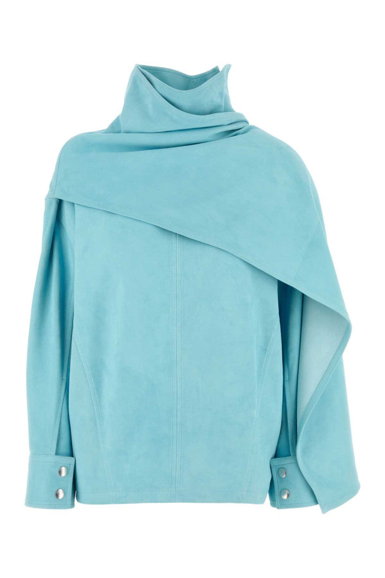 Light blue leather blouse 1