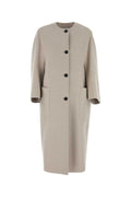 Beige Buttoned Long-sleeved Coat 1