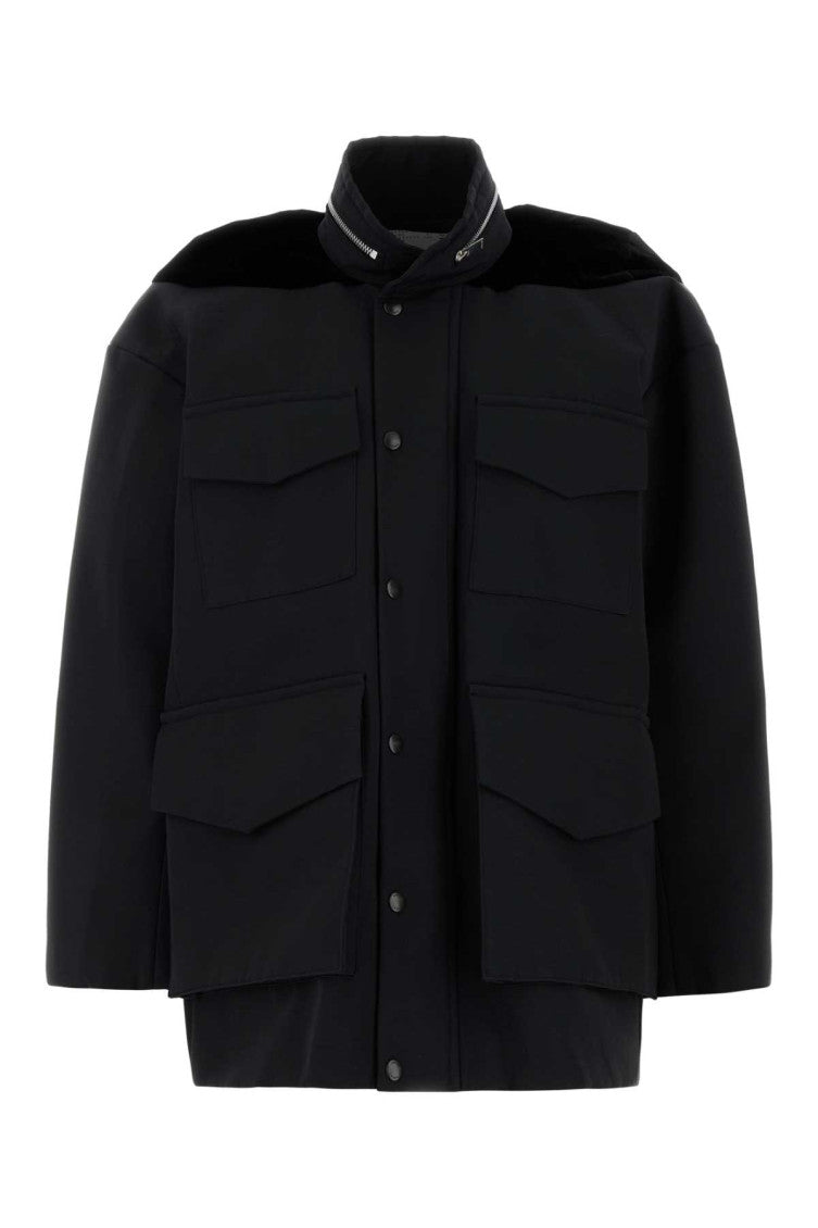 Black grosgrain oversize jacket 1