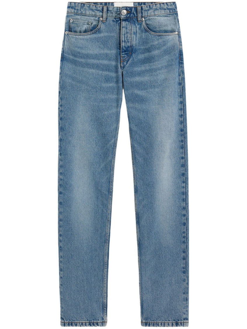 Blue Straight Leg Jeans 1