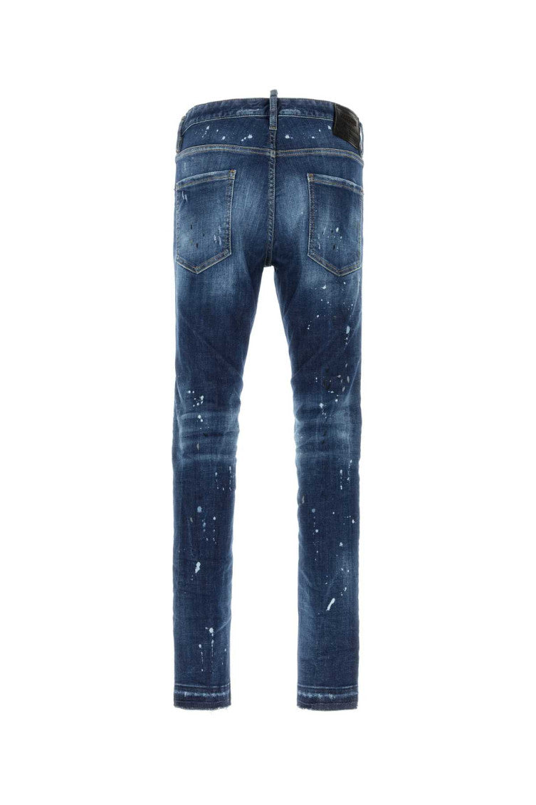 Blue distressed slim jeans 2