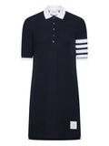 Navy Blue 4-bar Cotton Piqué Polo Dress 1