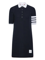 Navy Blue 4-bar Cotton Piqué Polo Dress 1