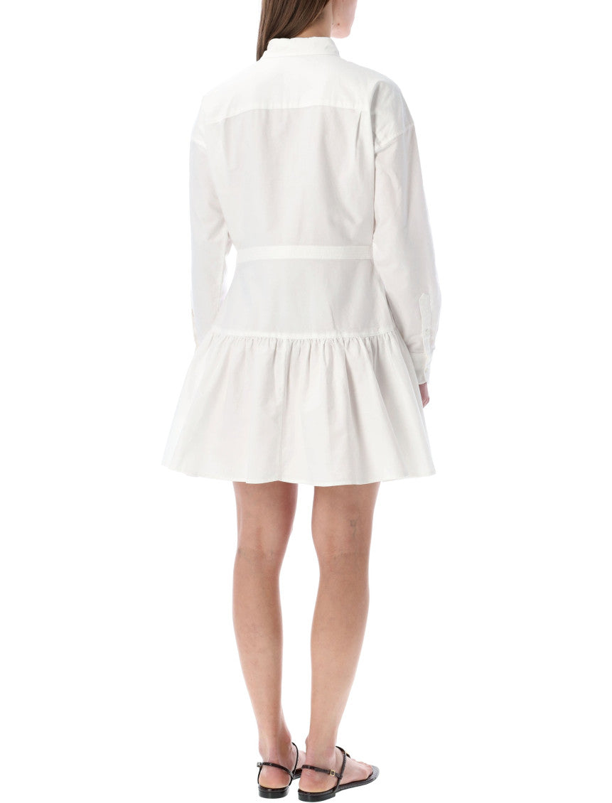 White Logo-embroidered Shirt Dress 2