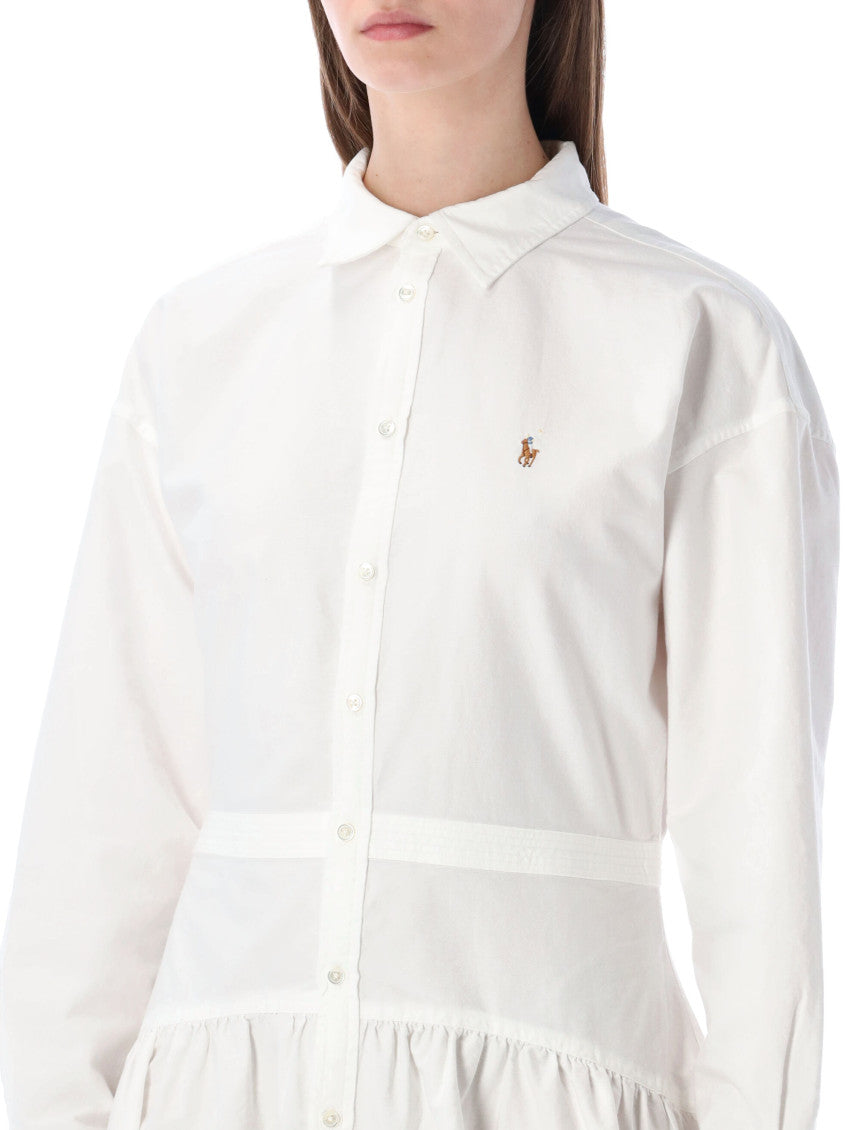 White Logo-embroidered Shirt Dress 3