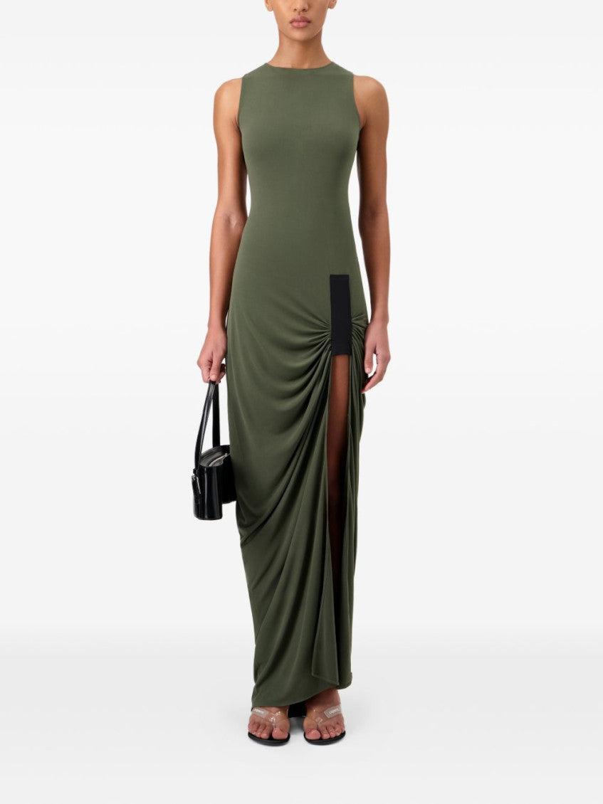 Green Taped Suspended Maxi Dress 3