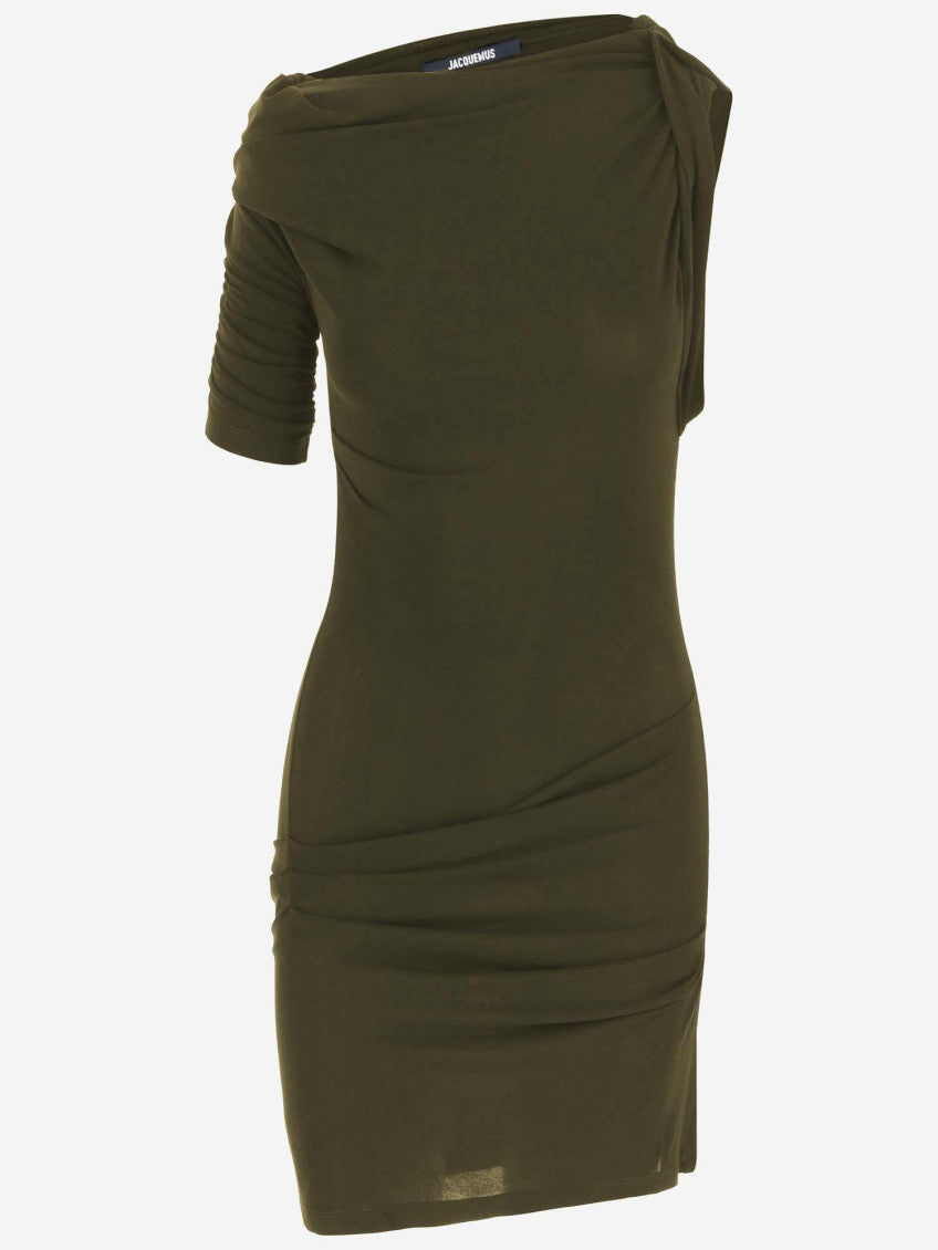 Green Draped Mini Dress 1