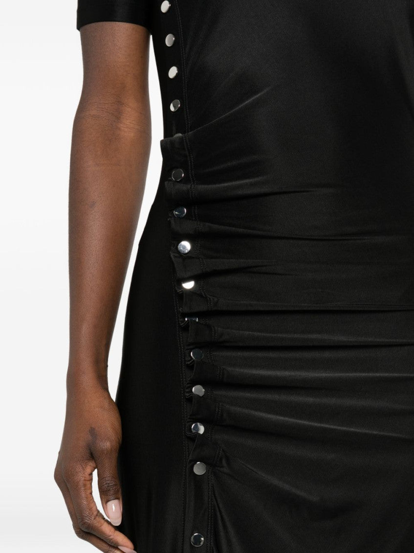 Black Pleated Short Dress 4