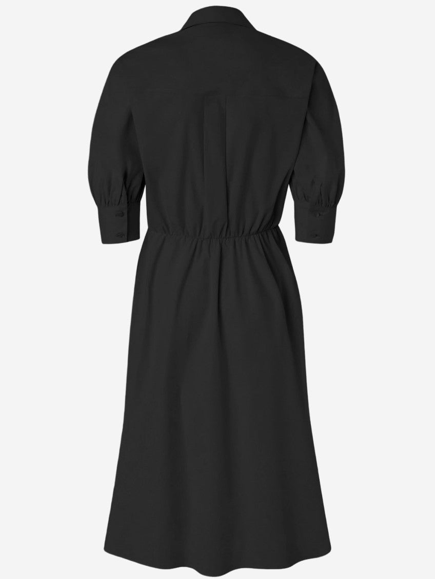 Black Knotted Wrap Midi Dress 2