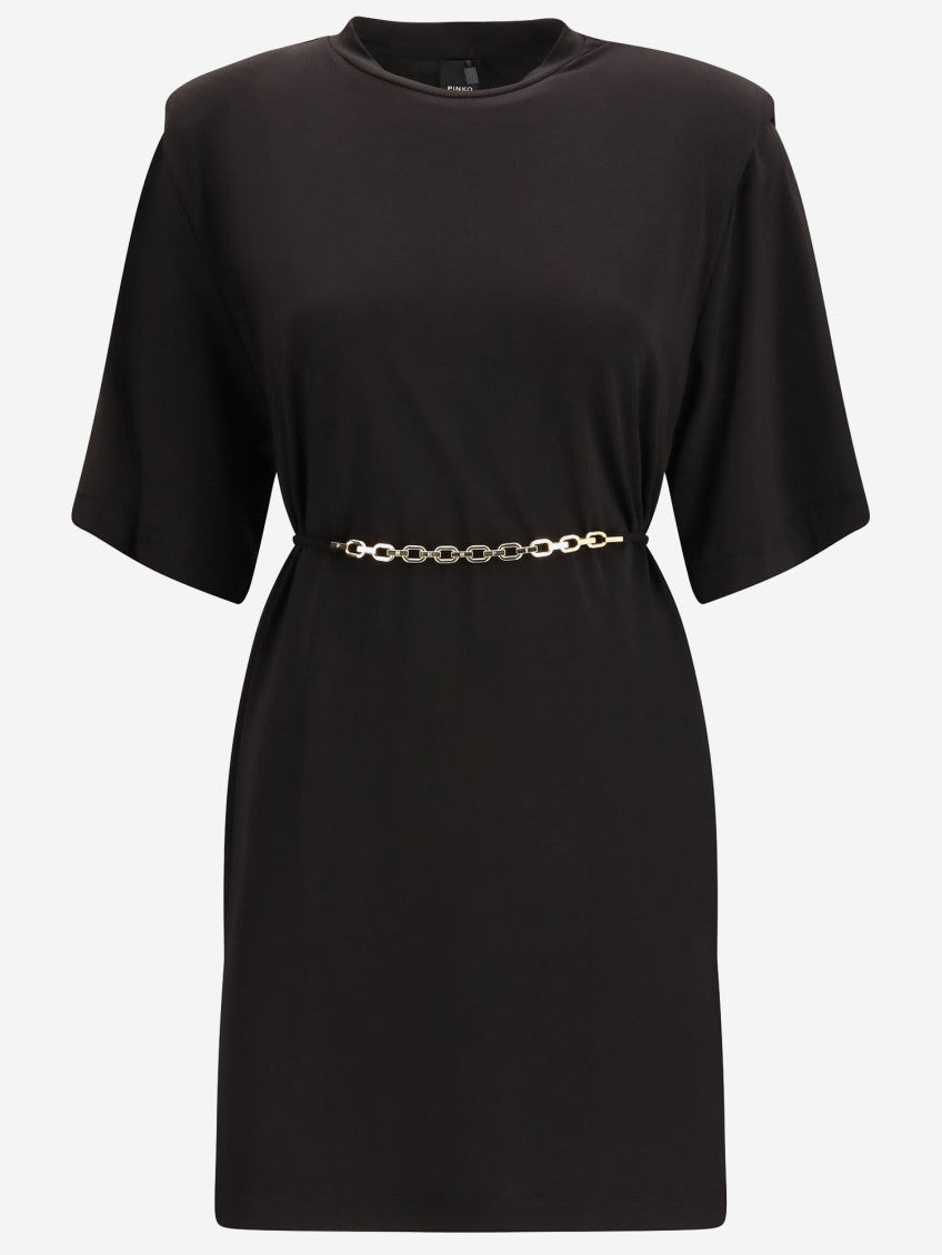 Black Padded Midi T-shirt Dress 1