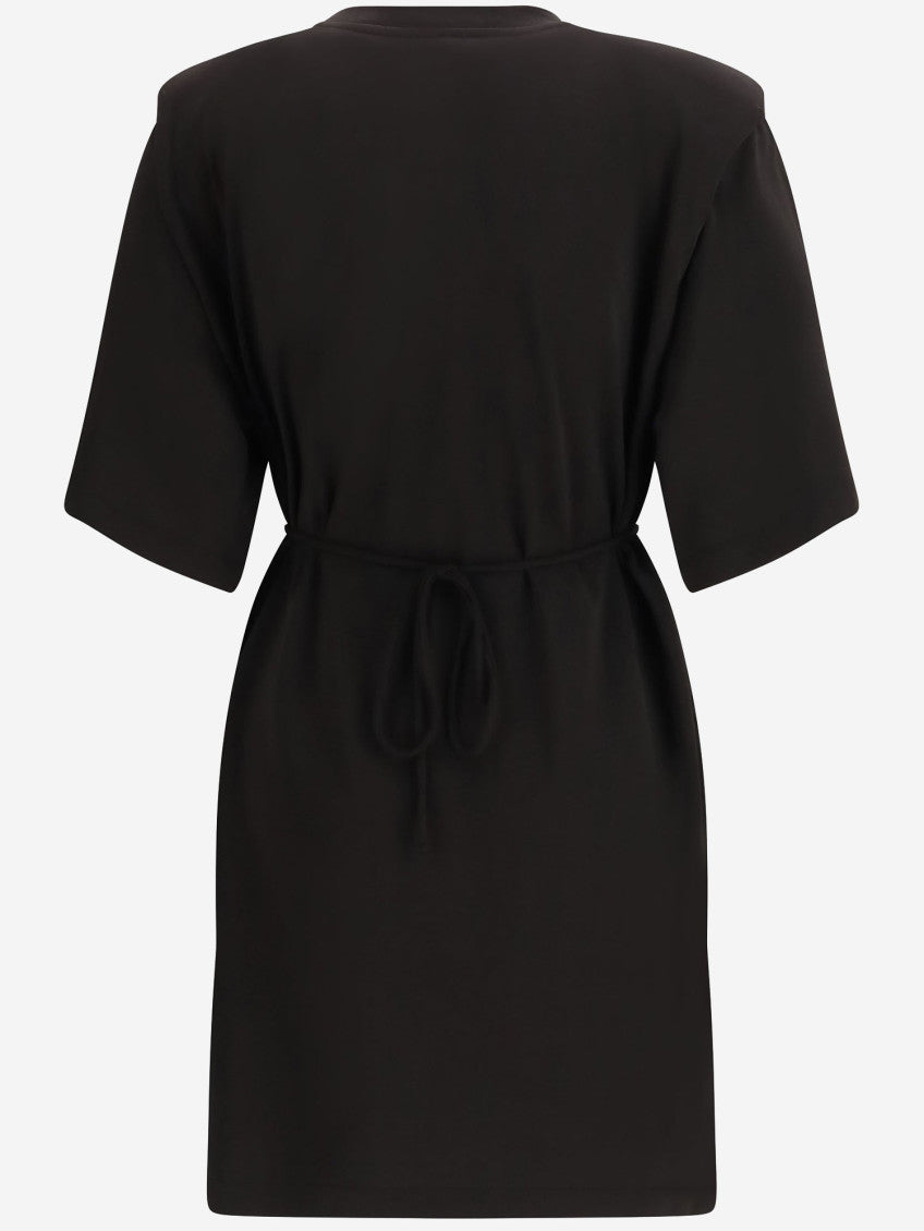 Black Padded Midi T-shirt Dress 2