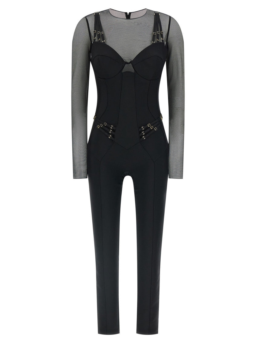 Black Jersey and tulle jumpsuit 1