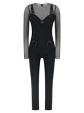 Black Jersey and tulle jumpsuit 1