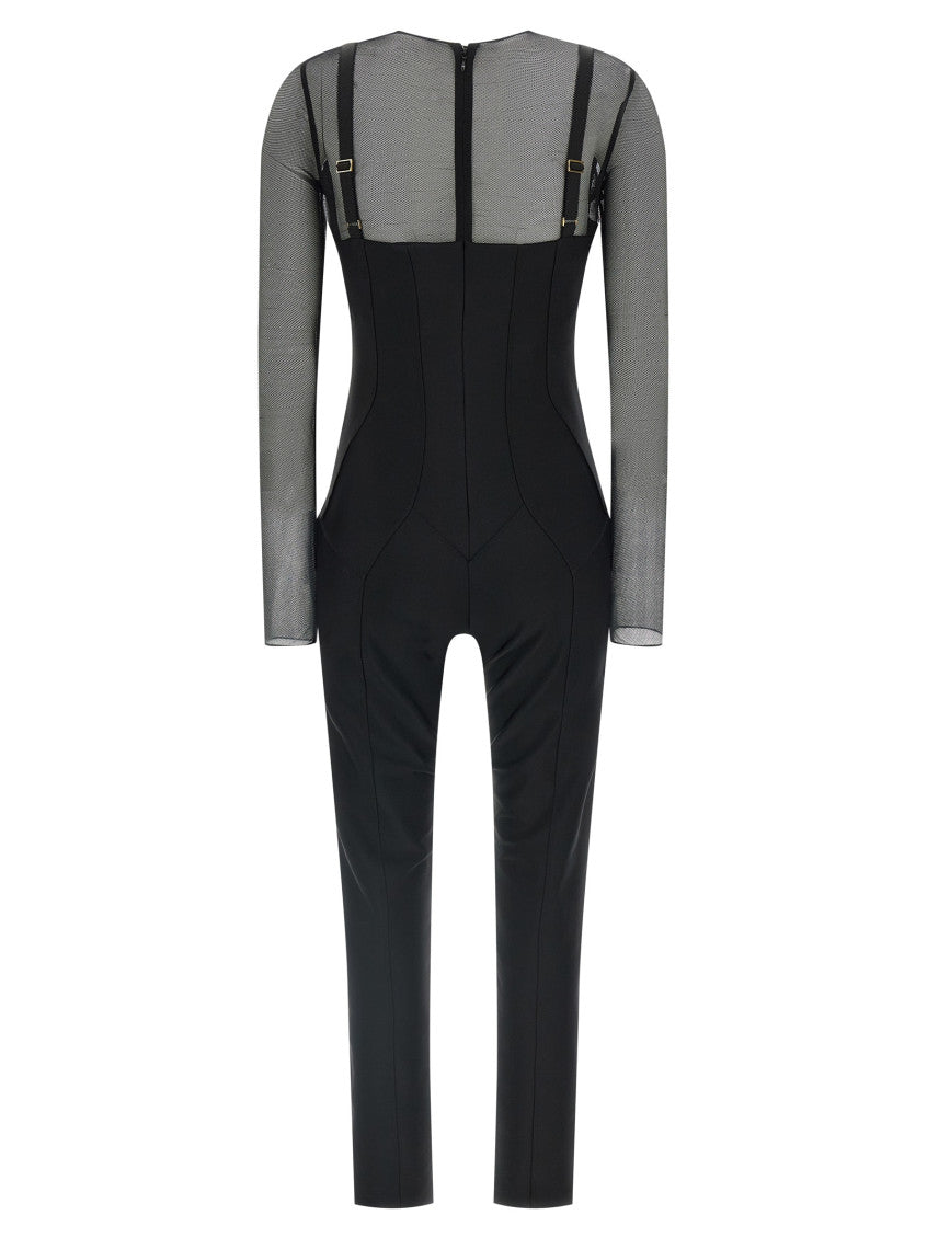 Black Jersey and tulle jumpsuit 2