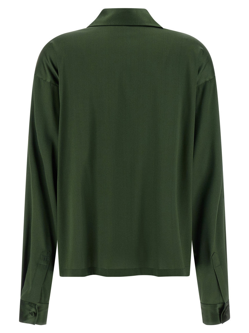 Green Silk polo shirt 2