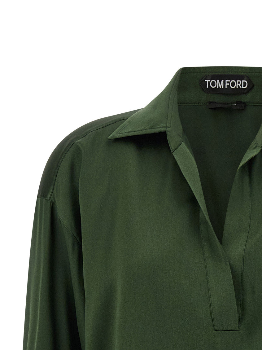 Green Silk polo shirt 3