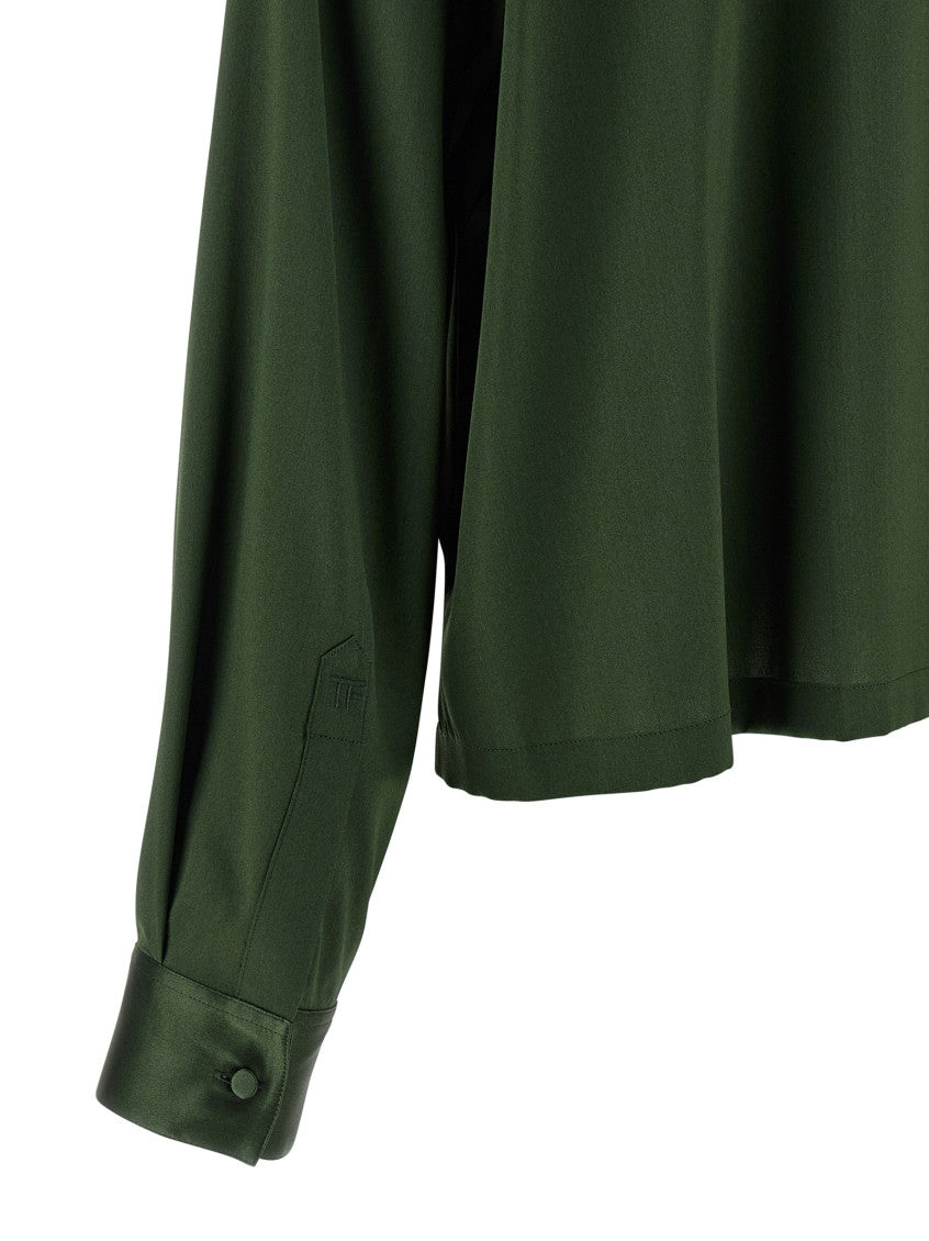 Green Silk polo shirt 4