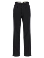 Black Herringbone wool pants 1