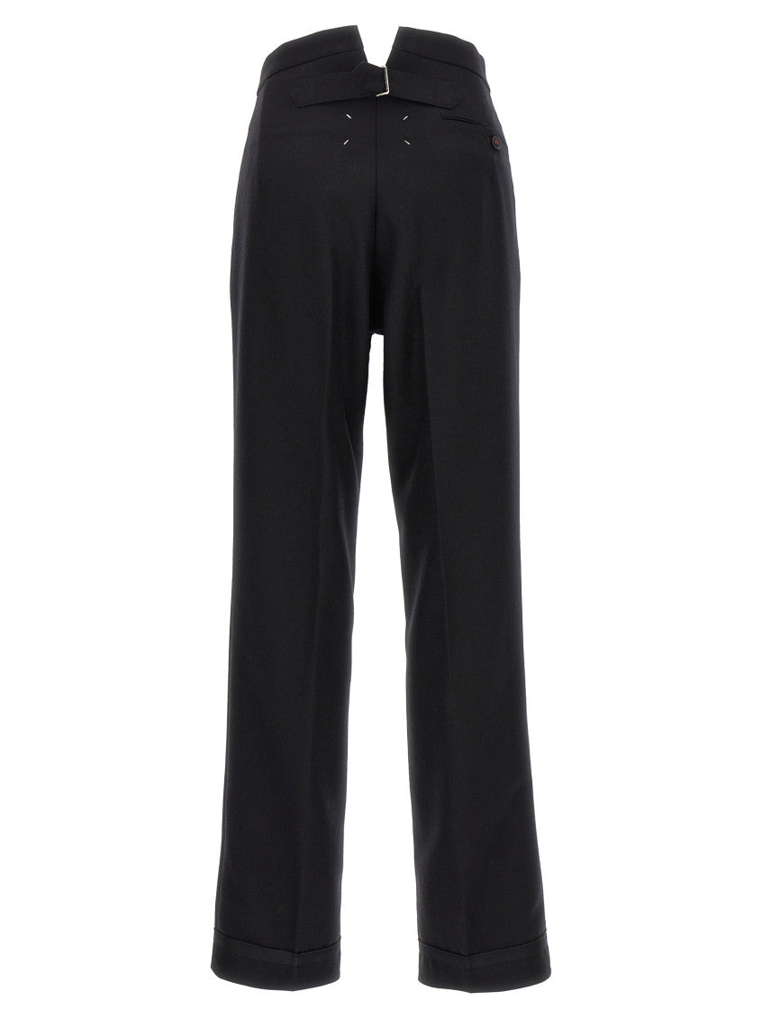 Black Herringbone wool pants 2