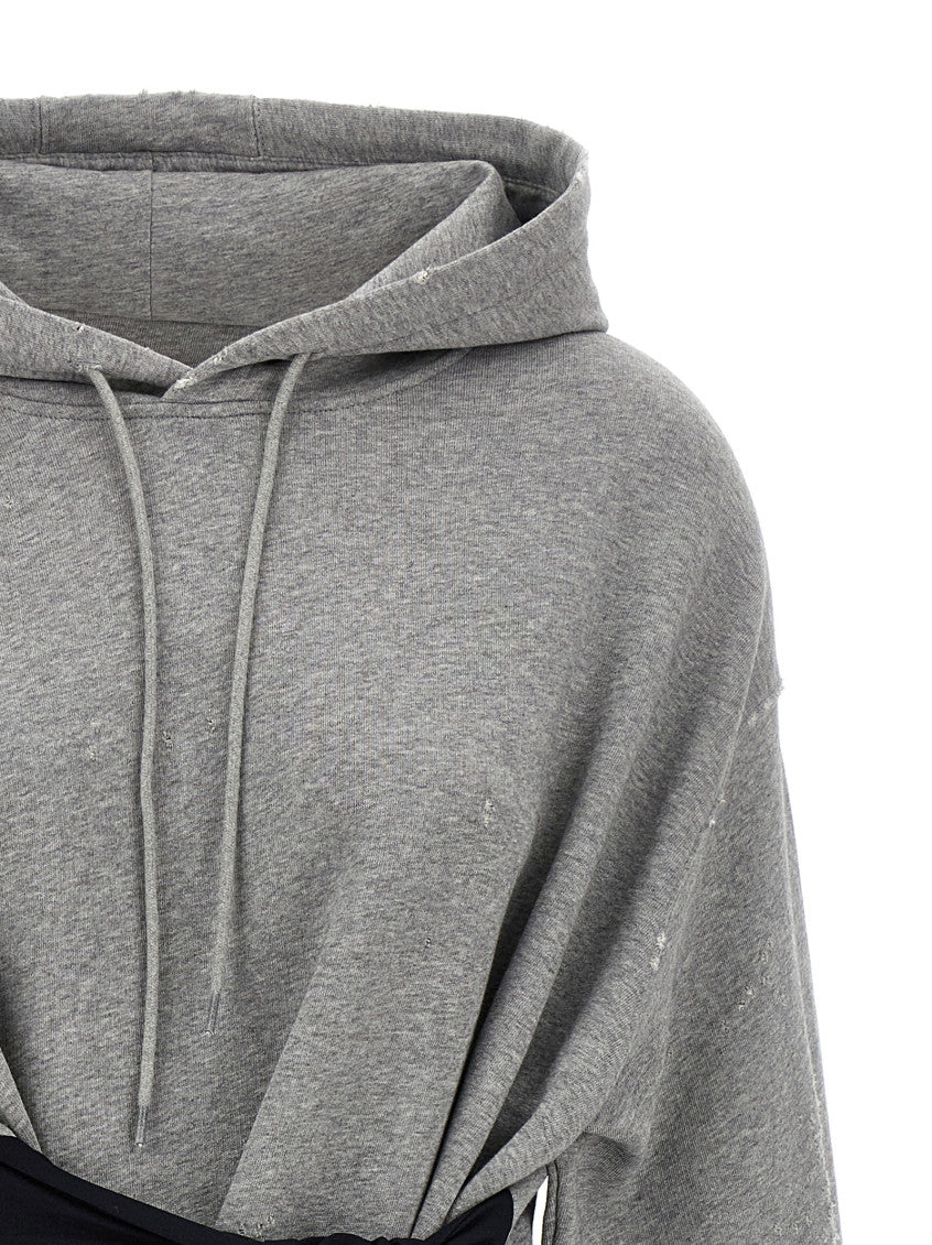 Grey Hoodie dress with gloves 4