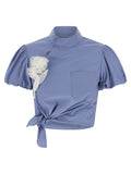 Light Blue 'Cotton Tie Side' Top 1