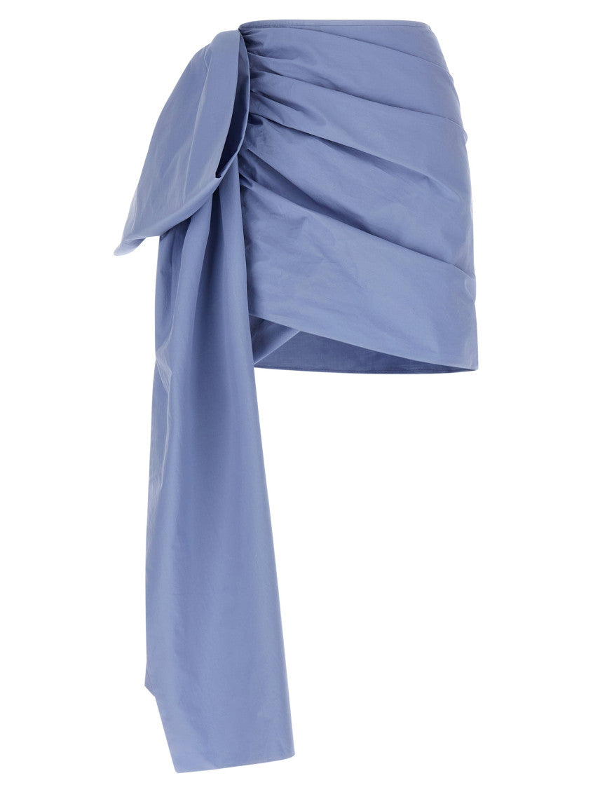 Light Blue 'Cotton Tie Side Mini' Skirt 1