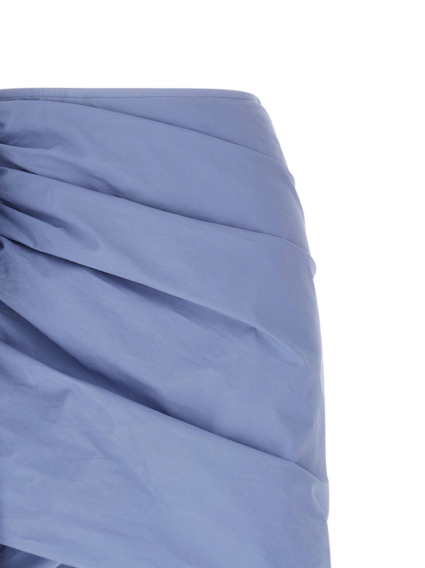 Light Blue 'Cotton Tie Side Mini' Skirt 3