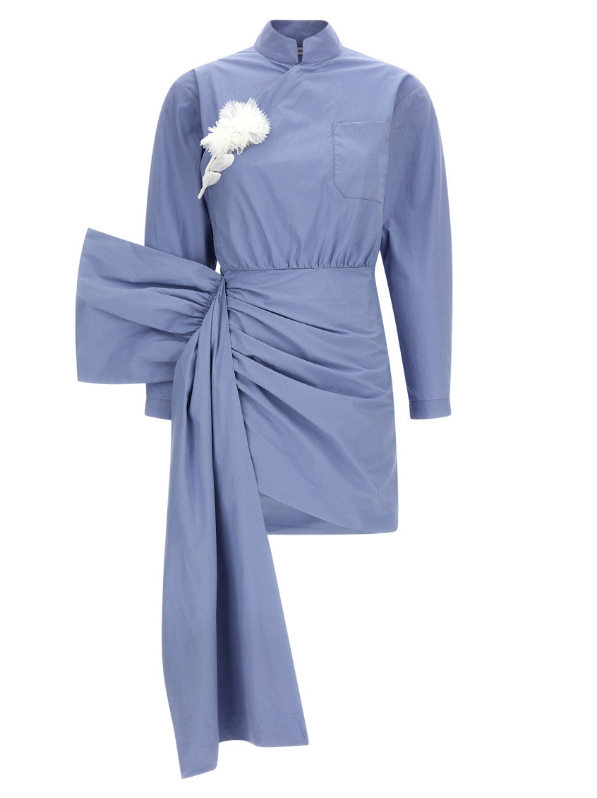 Light Blue 'Cotton Tie Side Mini' Dress 1
