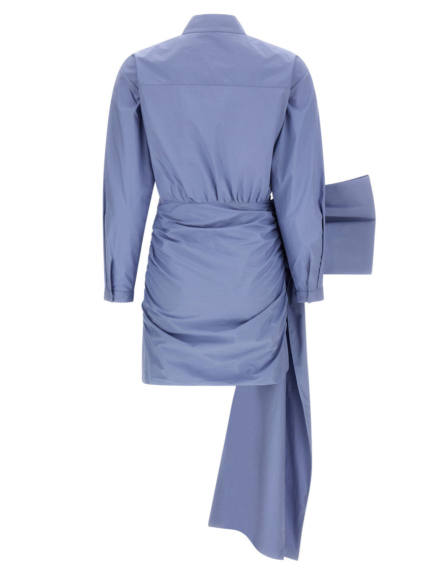Light Blue 'Cotton Tie Side Mini' Dress 2