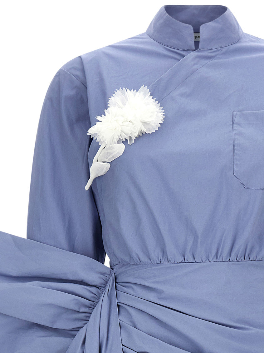 Light Blue 'Cotton Tie Side Mini' Dress 3