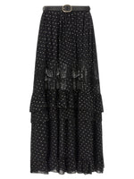 Black 'And Gold Chiffon Lace Maxi' Skirt 1