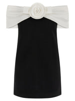 Black 'Crêpe Flower Mini' Dress 1