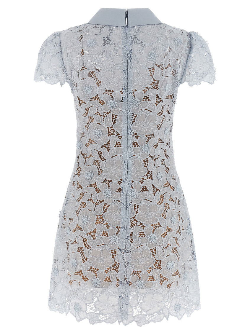 Light Blue 'Guipure Lace Mini' Dress 2