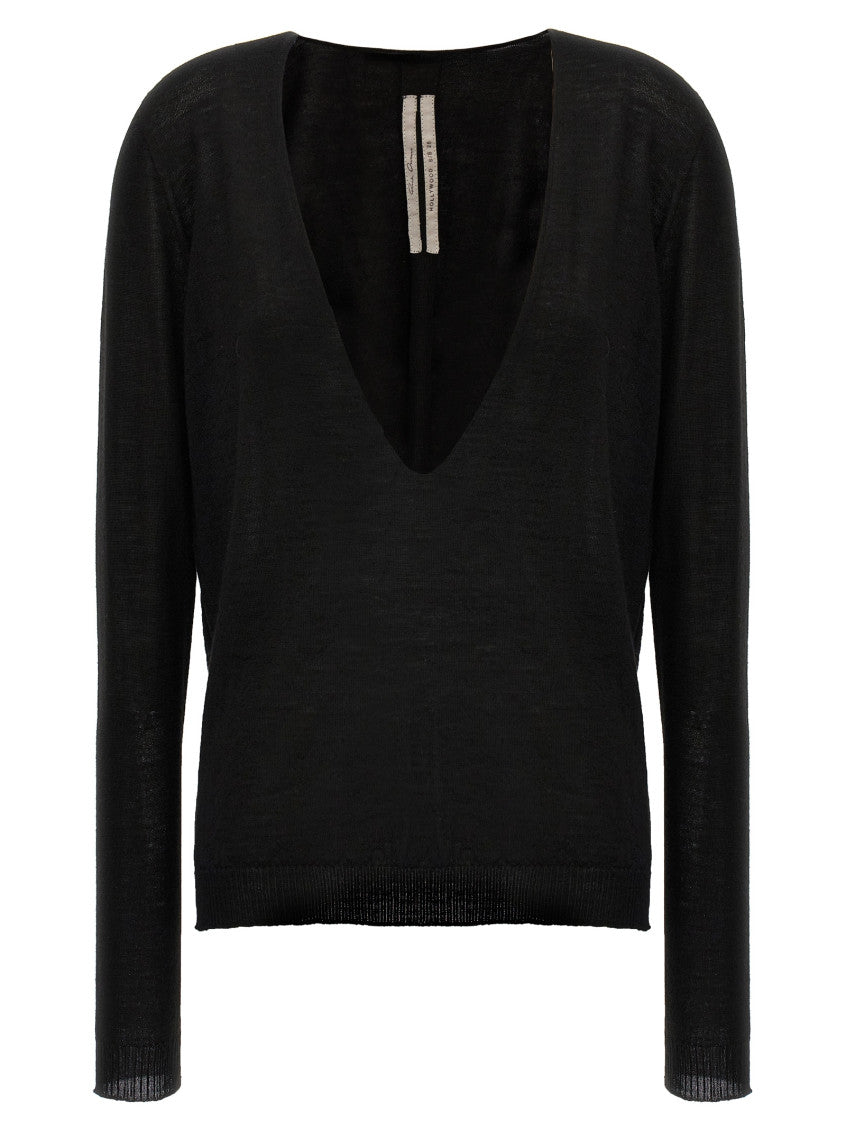 Black 'Extreme V  neck' sweater 1