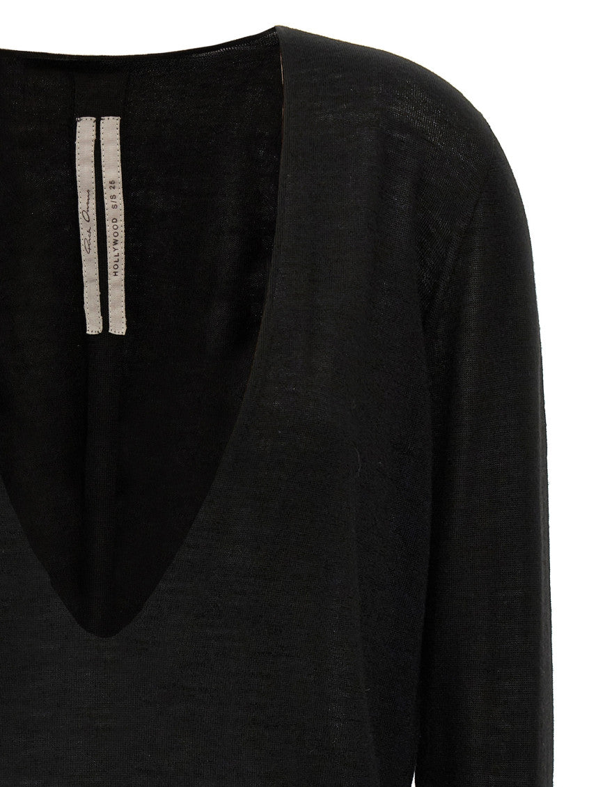 Black 'Extreme V  neck' sweater 3