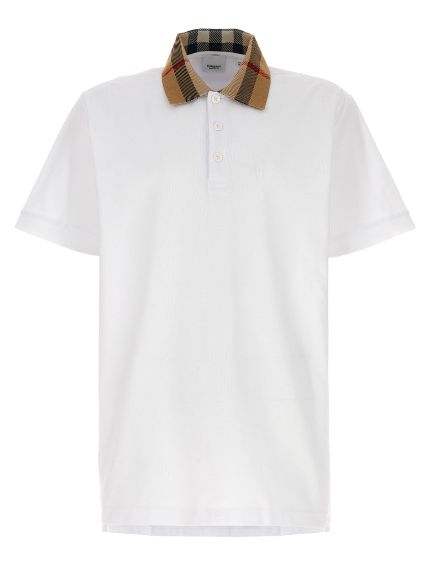 White Check Print Polo 1