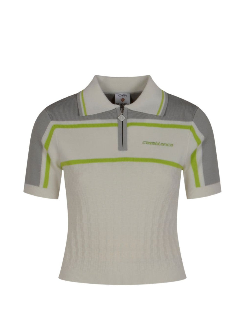 Grey Shirt Collar Zip Up Polo 1
