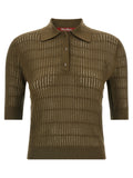 Green Shirt Collar Striped Polo 1