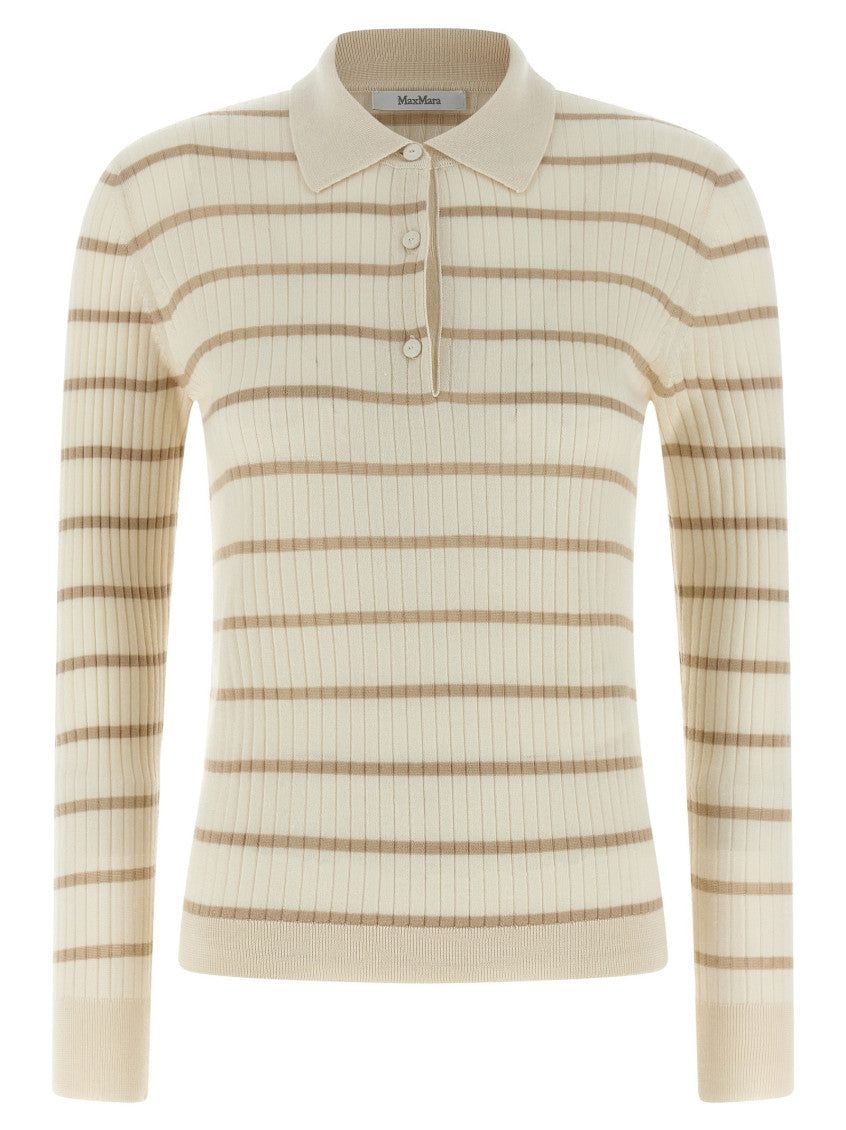 Beige Shirt Collar Ribbed Polo 1