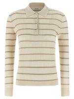Beige Shirt Collar Ribbed Polo 1